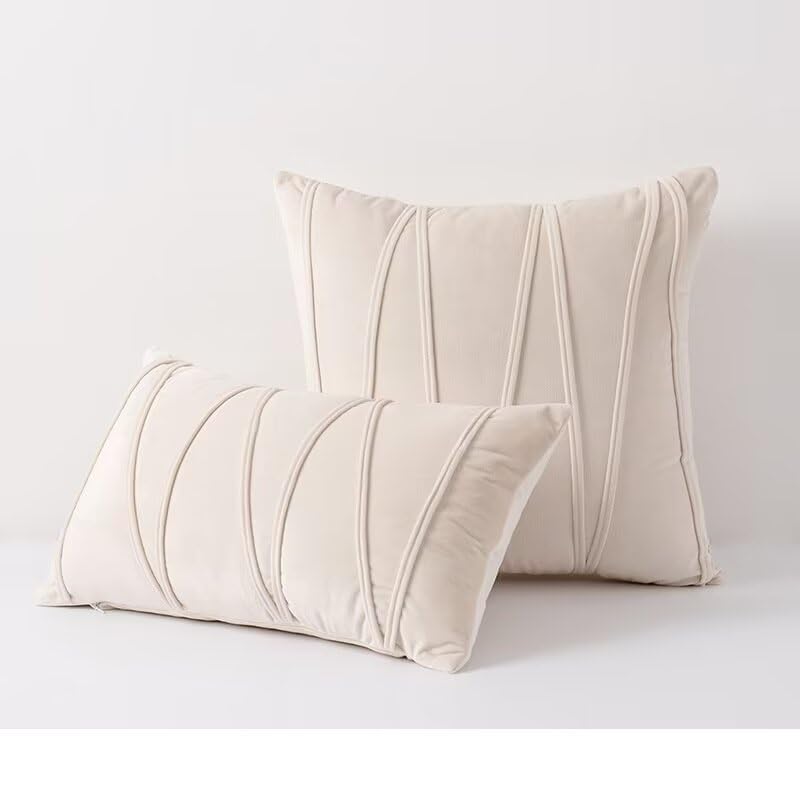 Dusty Rose Set of 2 Velvet Throw Pillows,Deluxe Solid Color Decorative Square Throw Pillows Lumbar Pillow Decor Floor Cushion Pillow for Couch Bay Window Office