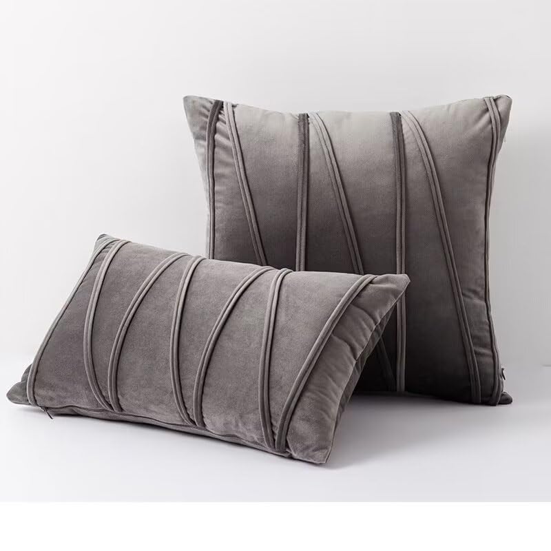 Dusty Rose Set of 2 Velvet Throw Pillows,Deluxe Solid Color Decorative Square Throw Pillows Lumbar Pillow Decor Floor Cushion Pillow for Couch Bay Window Office