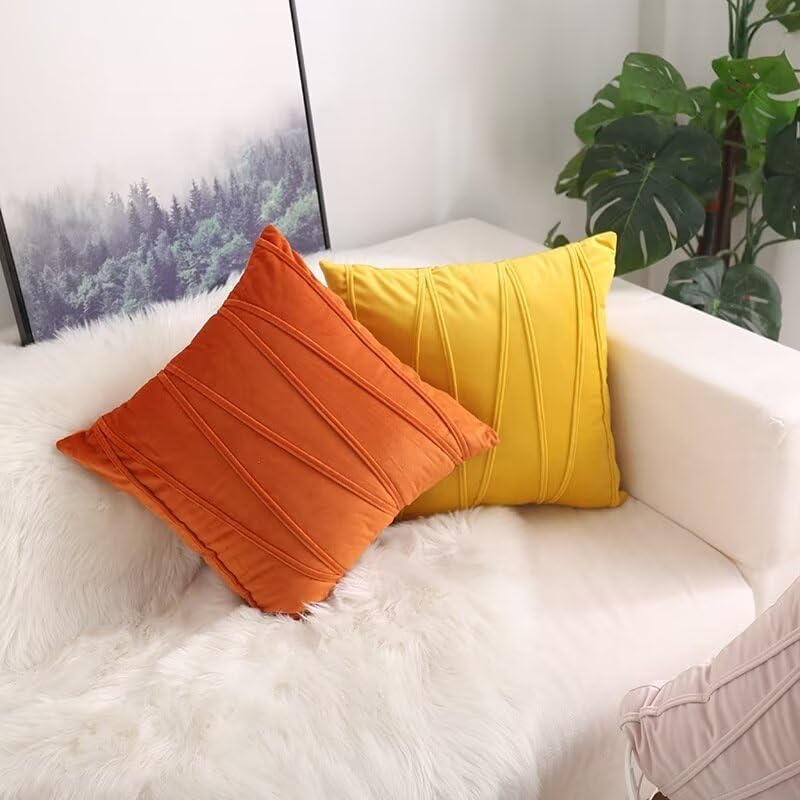 Dusty Rose Set of 2 Velvet Throw Pillows,Deluxe Solid Color Decorative Square Throw Pillows Lumbar Pillow Decor Floor Cushion Pillow for Couch Bay Window Office