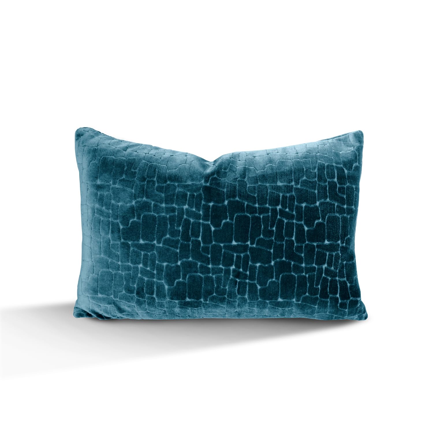 Austin Horn Classics Animal Pattern Cut Velvet Pillow Cover Only Set of 2 Teal Blue 20"X20"