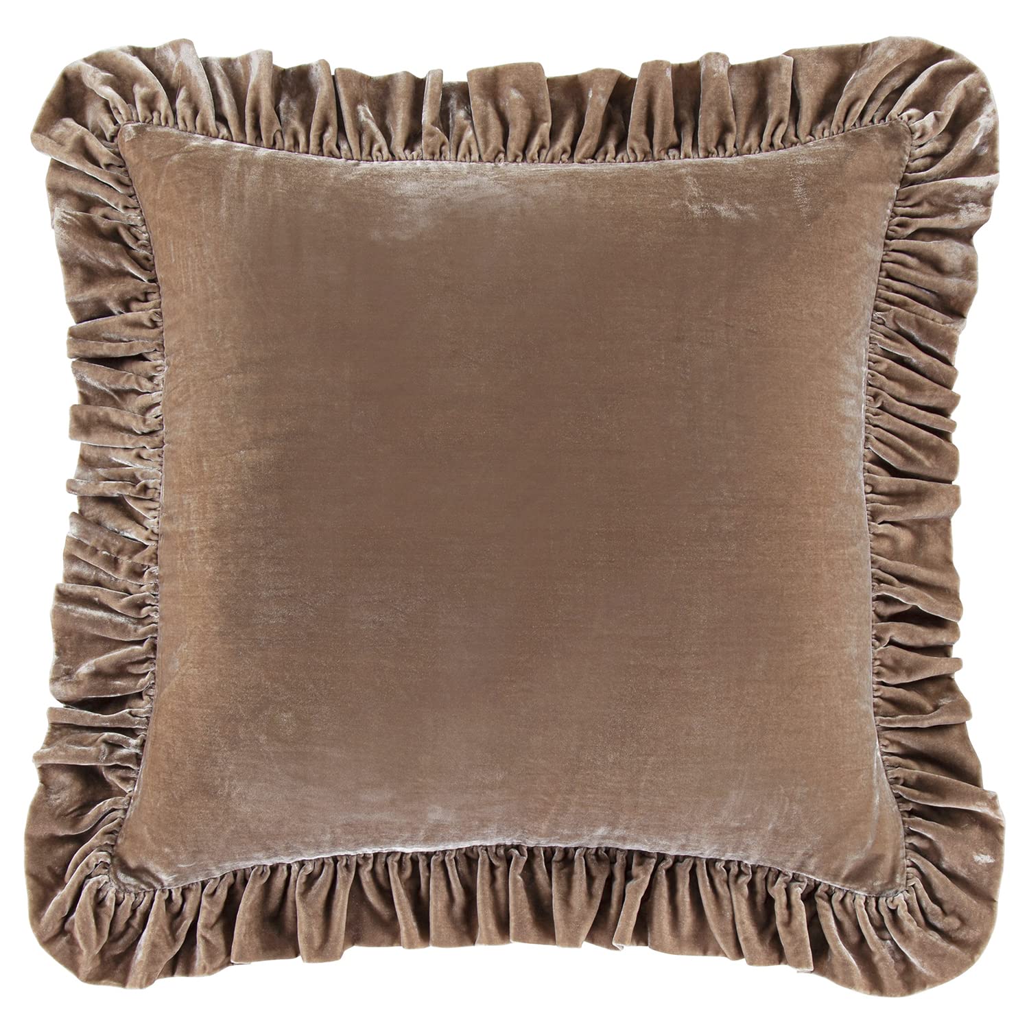 HiEnd Accents Stella Faux Silk Velvet Euro Sham Pillow Cover, 27x27 inch, Dusty Rose, Romantic Western Modern Traditional Style Luxury Bedding
