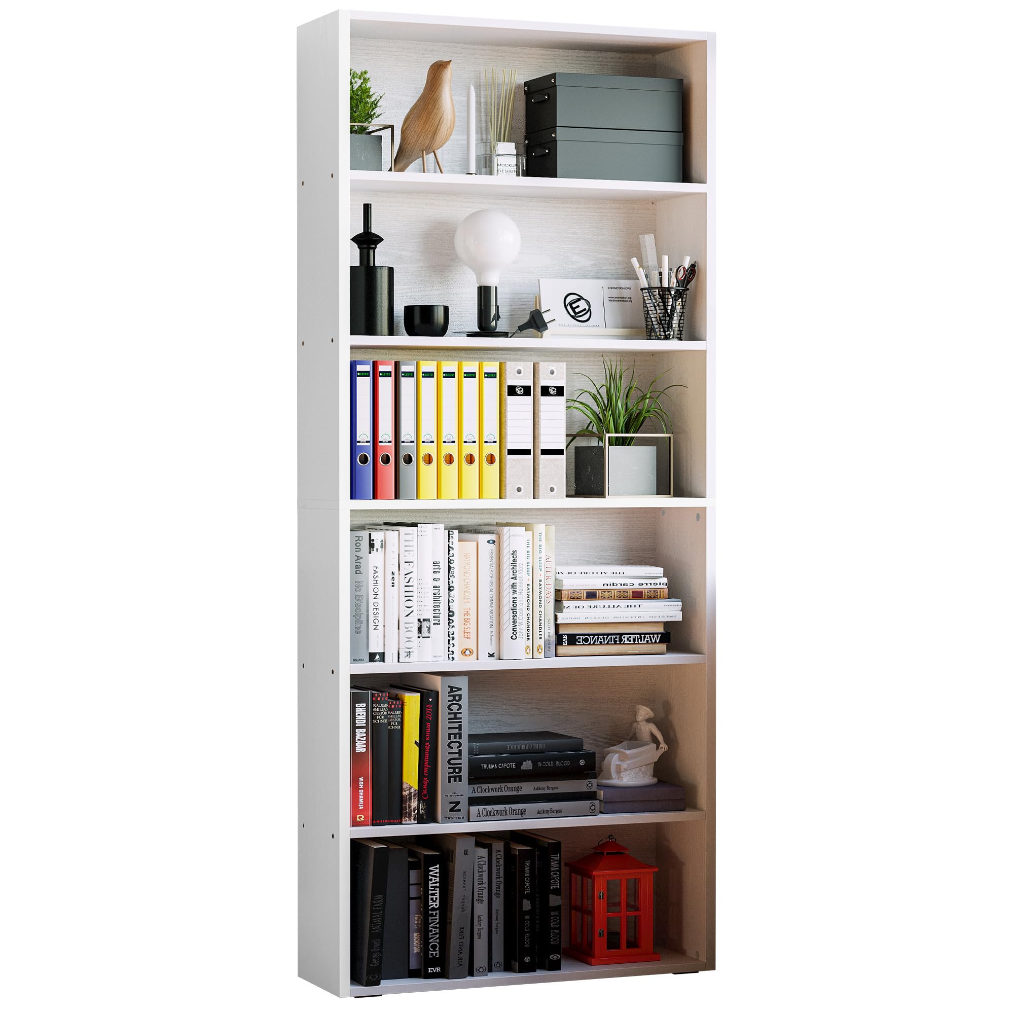 IRONCK Industrial Bookshelves and Bookcases Floor Standing 6 Shelf Display Storage Shelves 70 in Tall Bookcase Home Decor Furniture for Home Office, Living Room, Bed Room, Vintage Brown