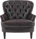 Christopher Knight Home Tafton Tufted Leather Club Chair, Brown 35D x 33.5W x 34.5H in