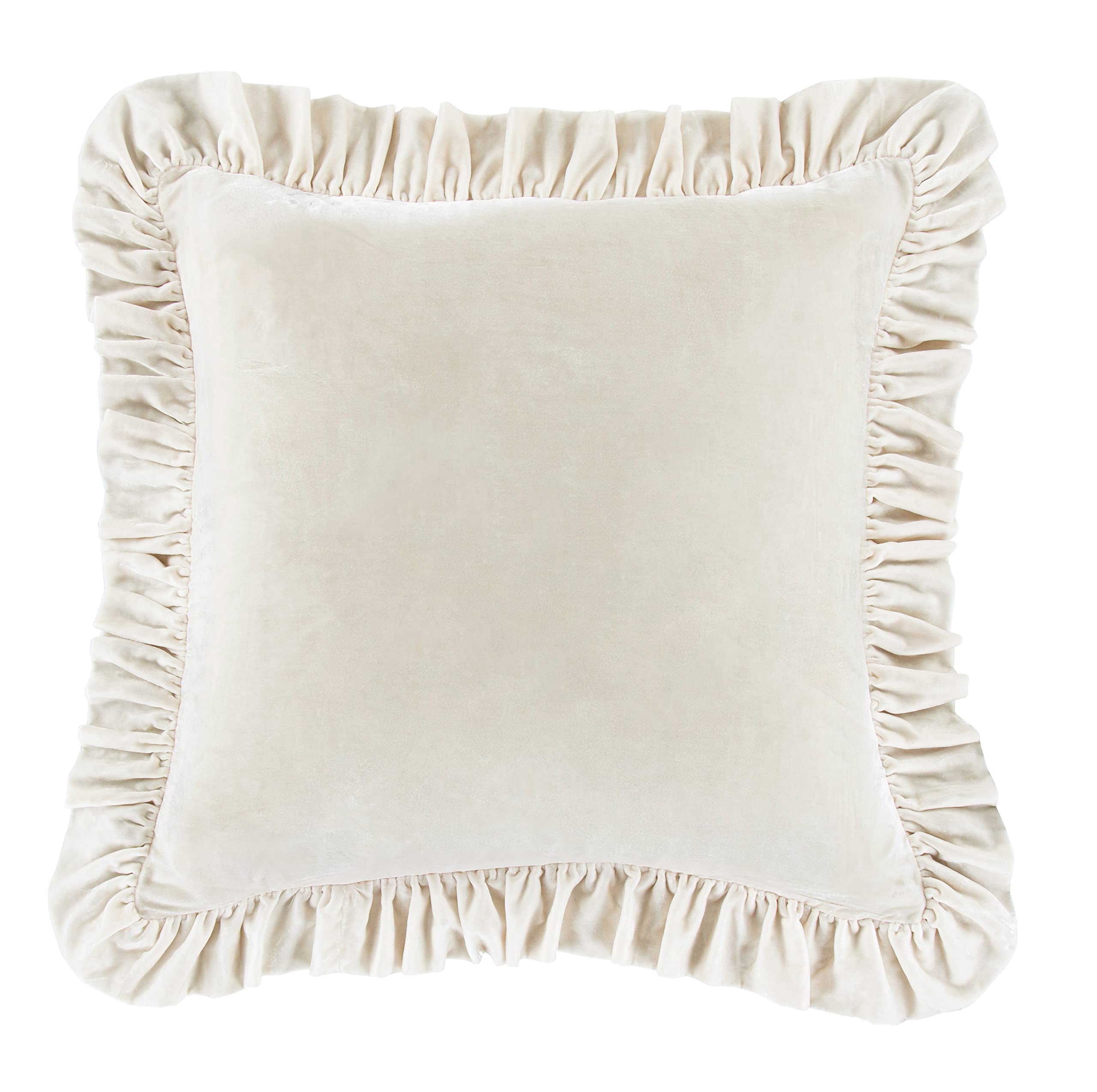 HiEnd Accents Stella Faux Silk Velvet Euro Sham Pillow Cover, 27x27 inch, Dusty Rose, Romantic Western Modern Traditional Style Luxury Bedding