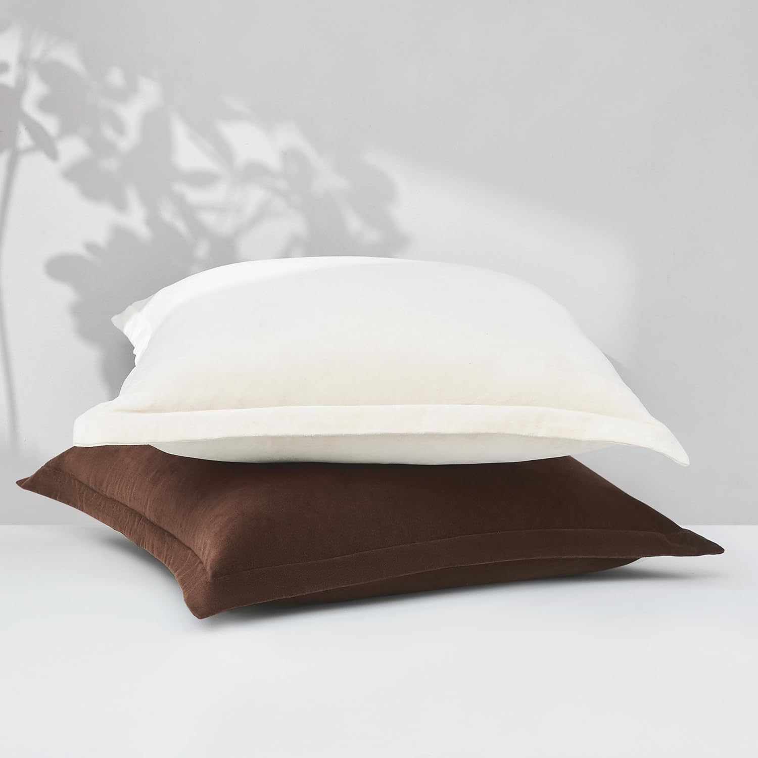 Lush Decor x Chuks Collins Terran Velvet Euro Sham Cover Single 26" W x 26" L Brown - Velvet Throw Pillow - Euro Pillow Covers - Glam Decorative Pillows for Bed - Luxury Home Decor