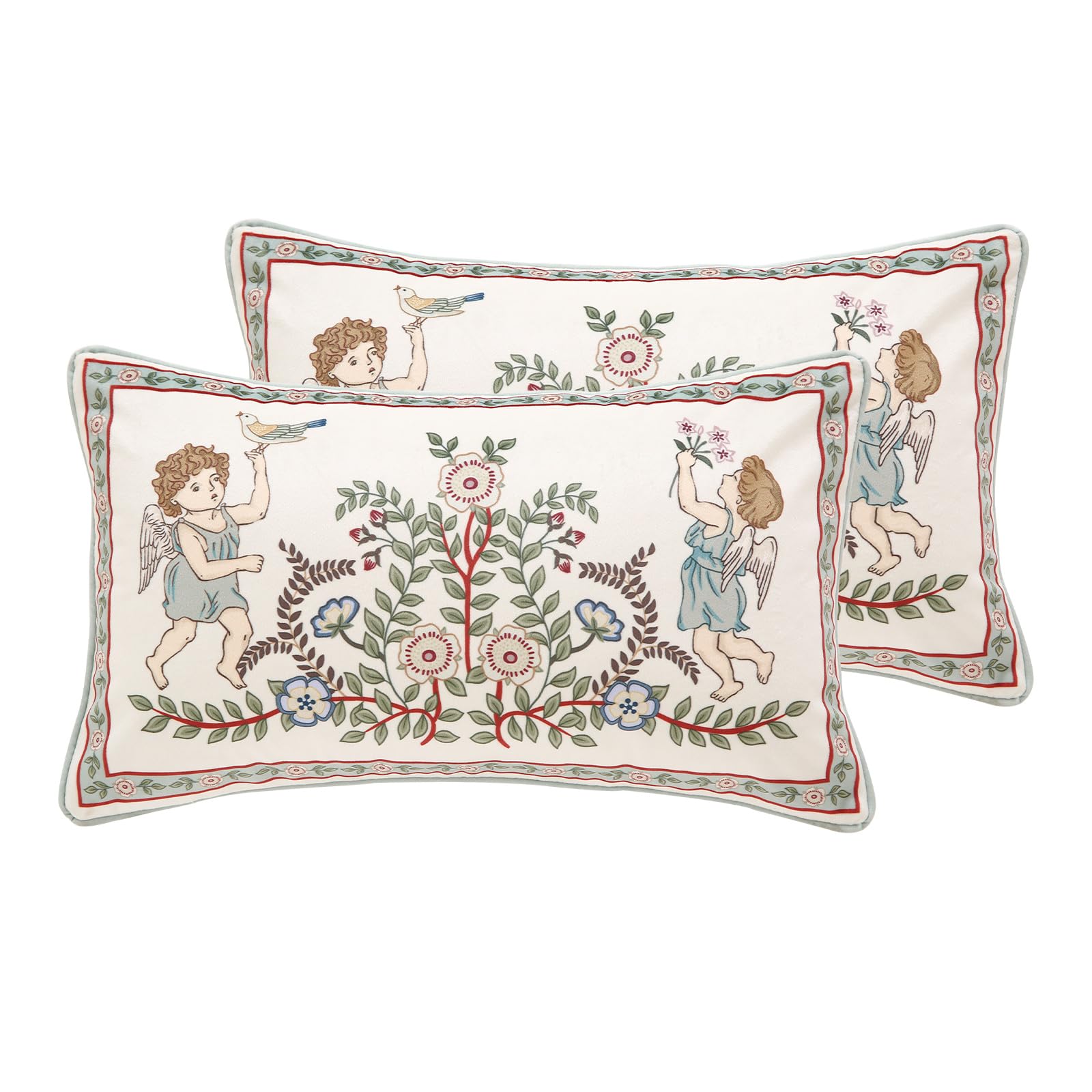 bilin gaier Designer French Square Velvet 18X18 Pillow Cover for Couch Set of 2,Soft and Wrinkle-Free Pillow Case Standard Size,Long Lumbar Throw Pillow Cover Home Decor Sofa Bedroom Living Room
