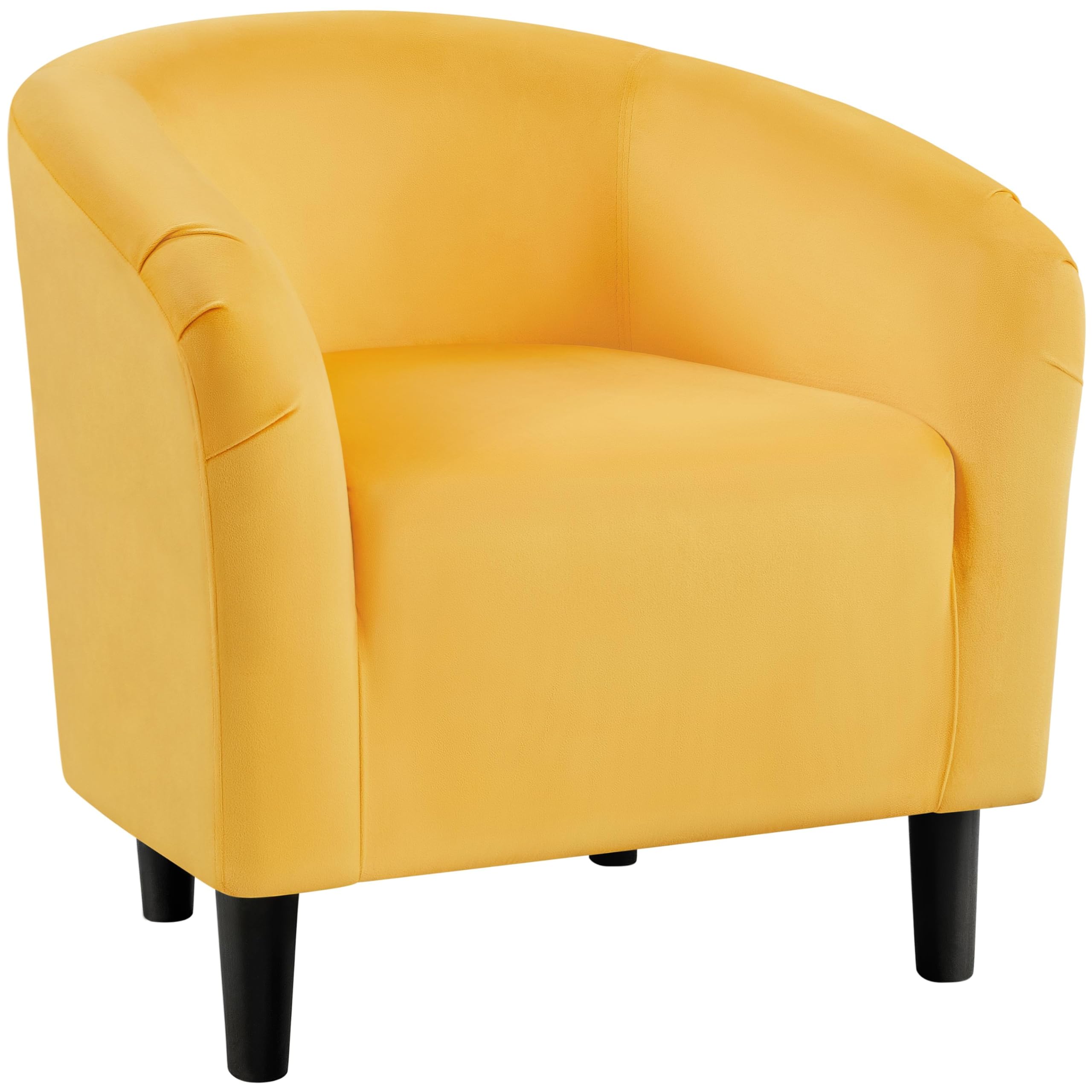 Yaheetech Velvet Club Chair, Modern Tufted Accent Chair with Armrest, Upholstered Barrel Chair with Solid Legs for Living Room/Bedroom/Study/Waiting Room, Navy Blue