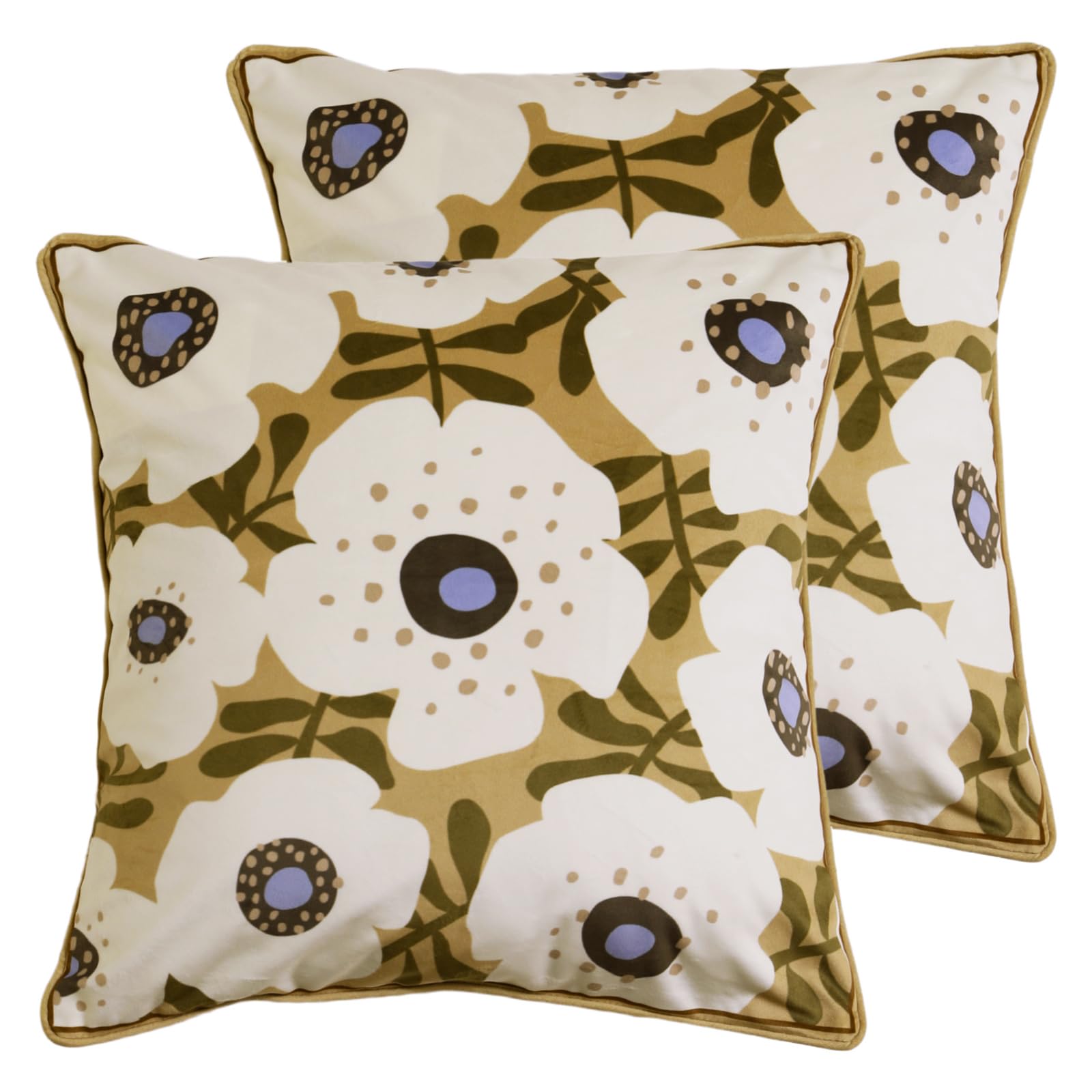 bilin gaier Designer French Square Velvet 18X18 Pillow Cover for Couch Set of 2,Soft and Wrinkle-Free Pillow Case Standard Size,Long Lumbar Throw Pillow Cover Home Decor Sofa Bedroom Living Room