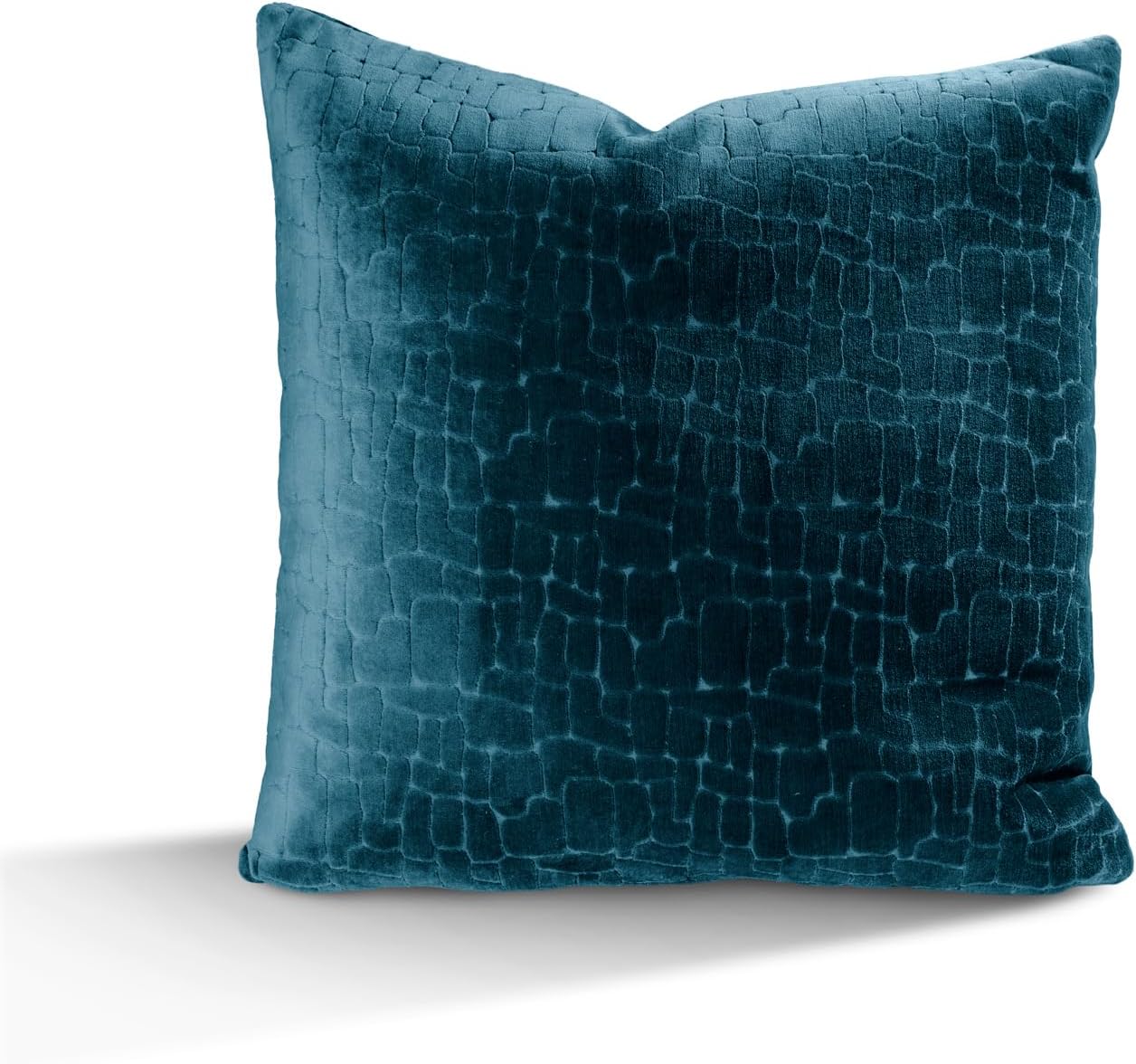 Austin Horn Classics Animal Pattern Cut Velvet Pillow Cover Only Set of 2 Teal Blue 20"X20"