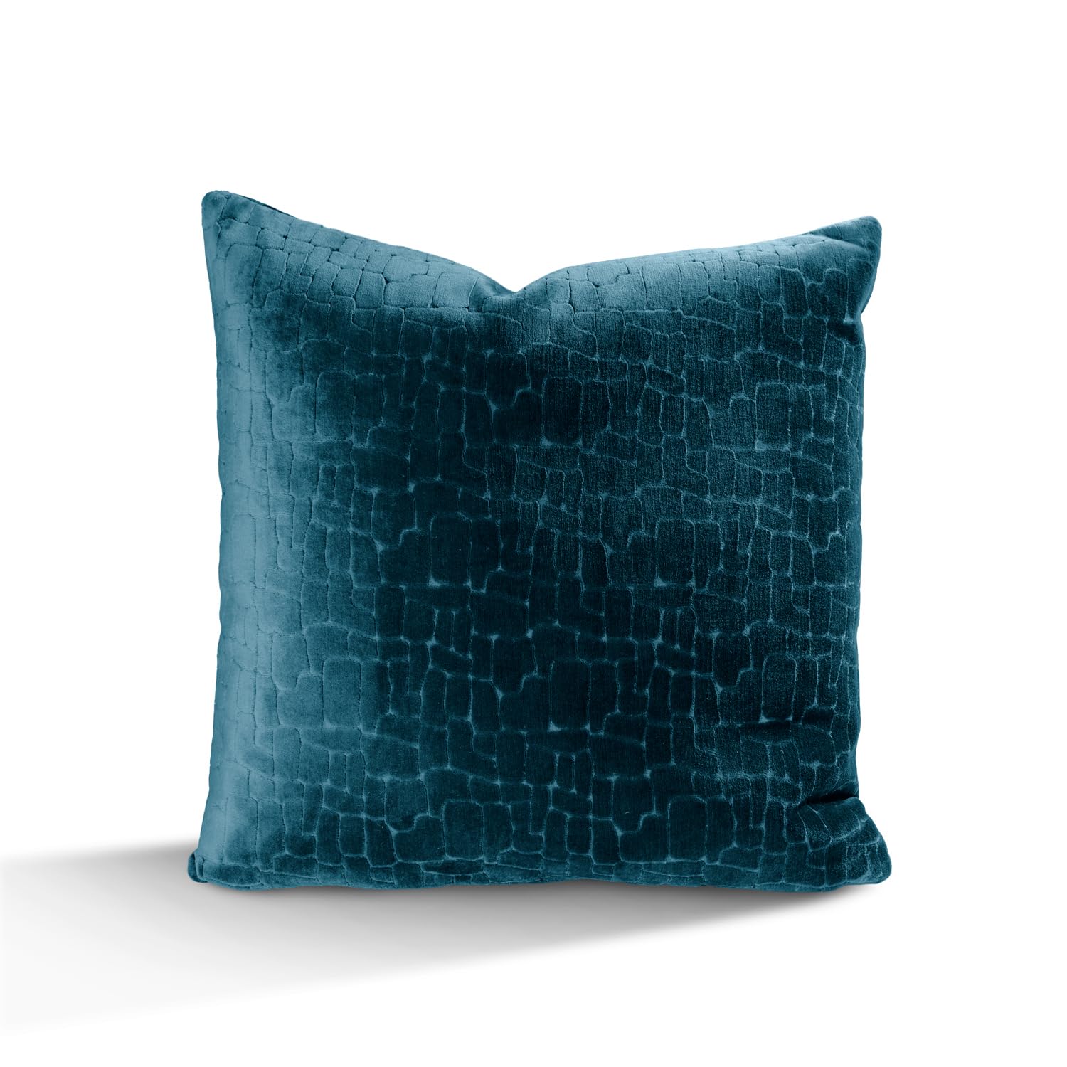 Austin Horn Classics Animal Pattern Cut Velvet Pillow Cover Only Set of 2 Teal Blue 20"X20"