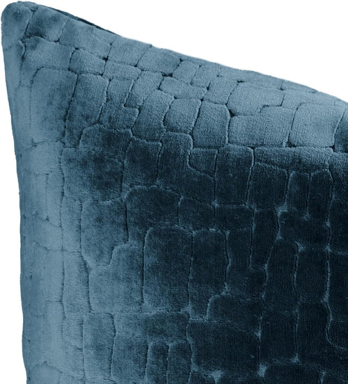 Austin Horn Classics Animal Pattern Cut Velvet Pillow Cover Only Set of 2 Teal Blue 20"X20"