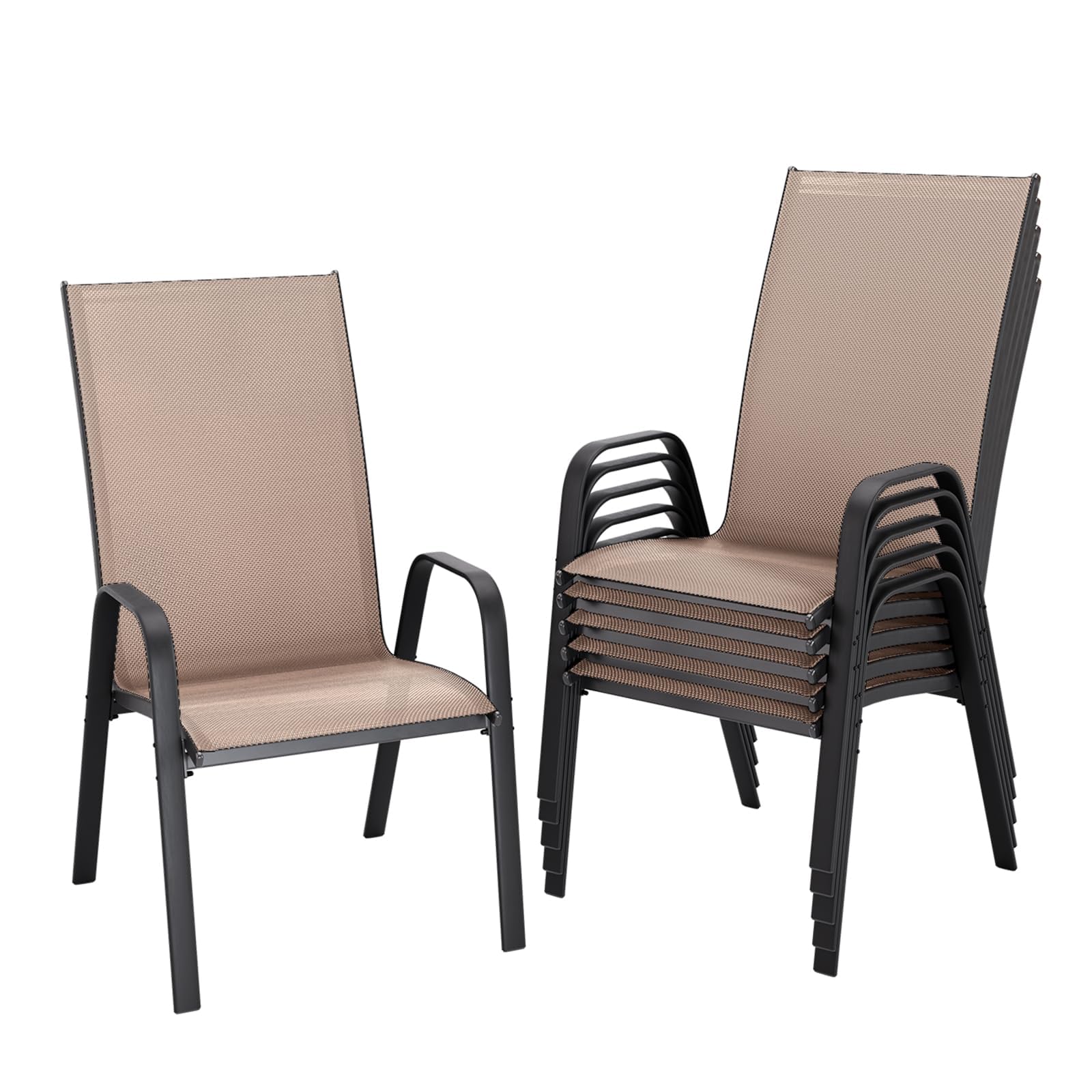 JEAREY Patio Dining Chairs Set of 4, Outdoor Stackable Dining Furniture Set, All Weather Dining Set for Lawn, Garden, Backyard, Poolside, Peacock Blue
