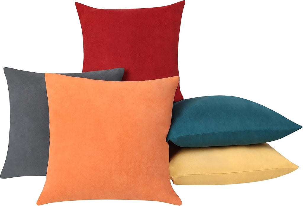Pack of 1 Velvet Decorative Throw Pillow Cover 20x20 Inches, Cushion Cover Set for Home Sofa, Couch, Bedroom, Living Room, Soft and Breathable Fabric, Hidden Zipper (Dark Grey, 20" x 20")