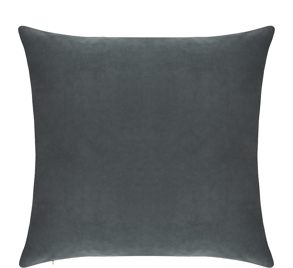 Pack of 1 Velvet Decorative Throw Pillow Cover 20x20 Inches, Cushion Cover Set for Home Sofa, Couch, Bedroom, Living Room, Soft and Breathable Fabric, Hidden Zipper (Dark Grey, 20" x 20")