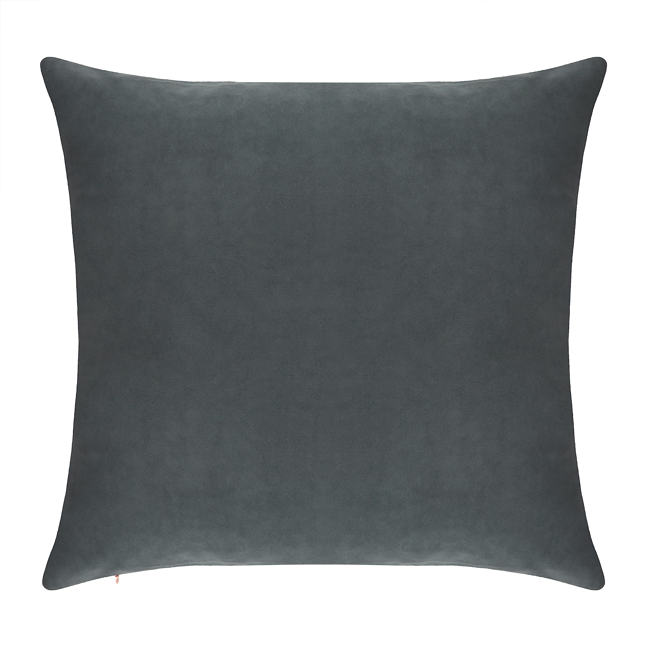Pack of 1 Velvet Decorative Throw Pillow Cover 20x20 Inches, Cushion Cover Set for Home Sofa, Couch, Bedroom, Living Room, Soft and Breathable Fabric, Hidden Zipper (Dark Grey, 20" x 20")
