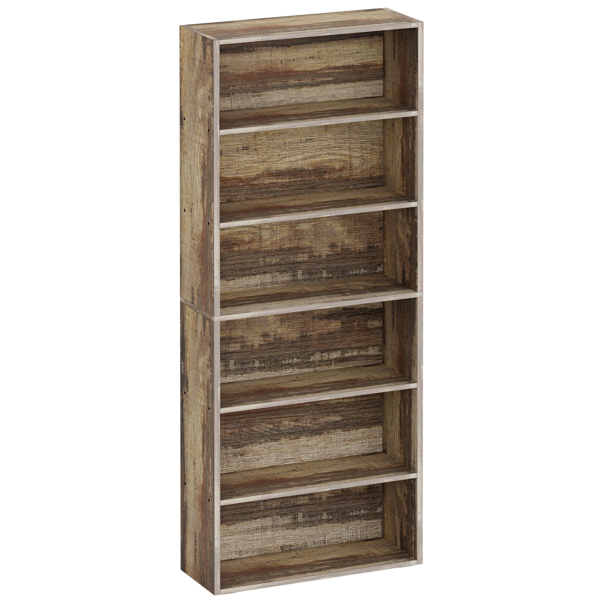 IRONCK Industrial Bookshelves and Bookcases Floor Standing 6 Shelf Display Storage Shelves 70 in Tall Bookcase Home Decor Furniture for Home Office, Living Room, Bed Room, Vintage Brown