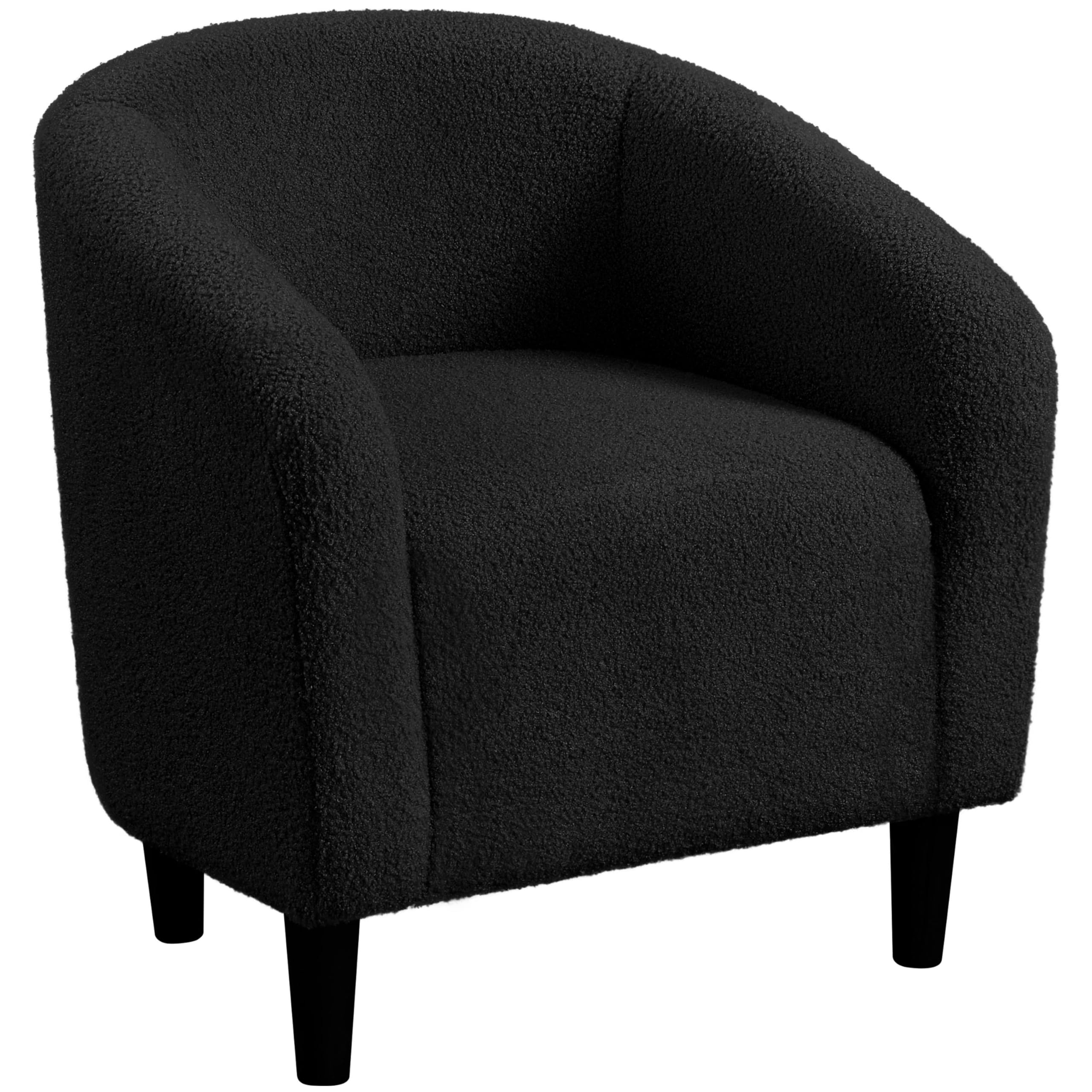 Yaheetech Velvet Club Chair, Modern Tufted Accent Chair with Armrest, Upholstered Barrel Chair with Solid Legs for Living Room/Bedroom/Study/Waiting Room, Navy Blue