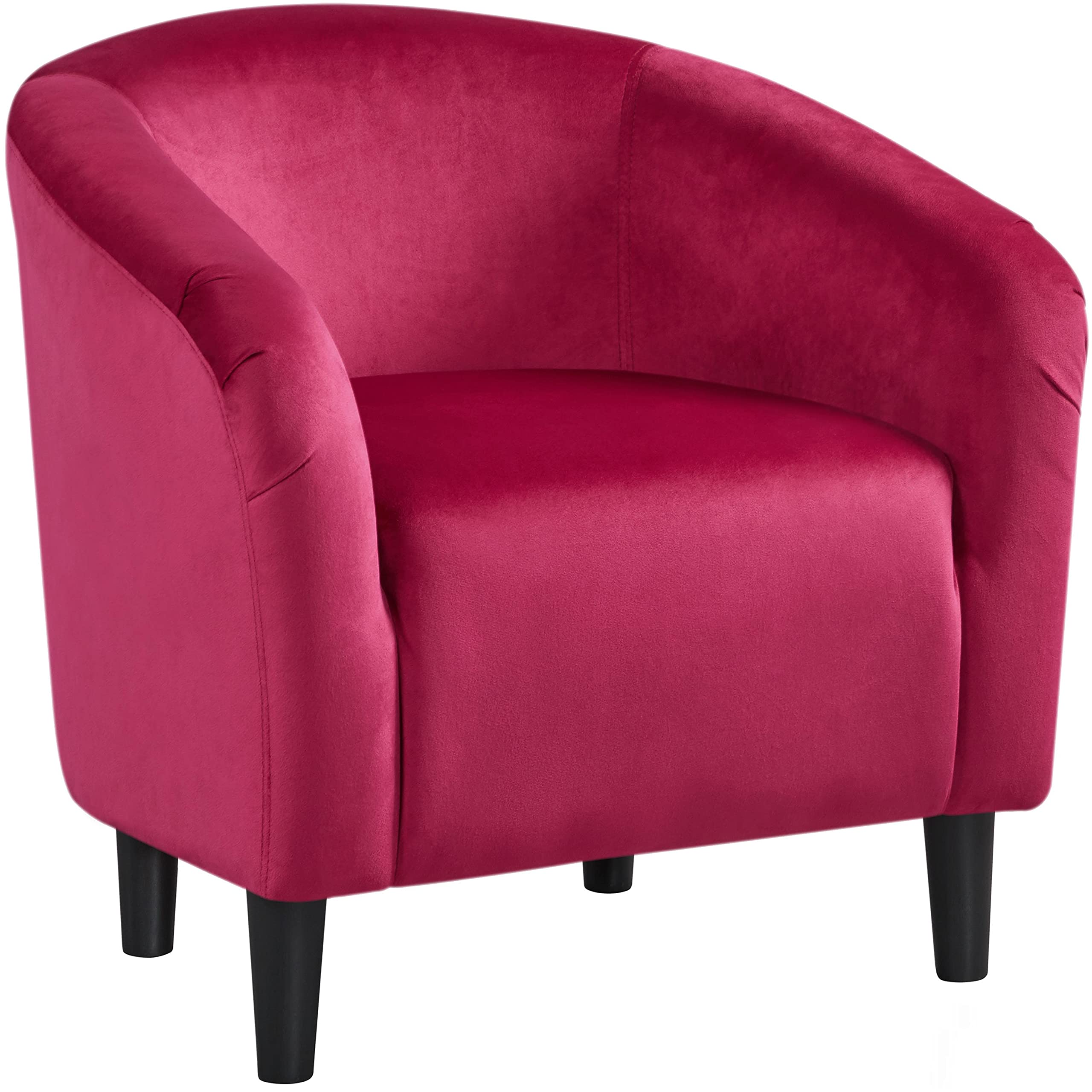 Yaheetech Velvet Club Chair, Modern Tufted Accent Chair with Armrest, Upholstered Barrel Chair with Solid Legs for Living Room/Bedroom/Study/Waiting Room, Navy Blue