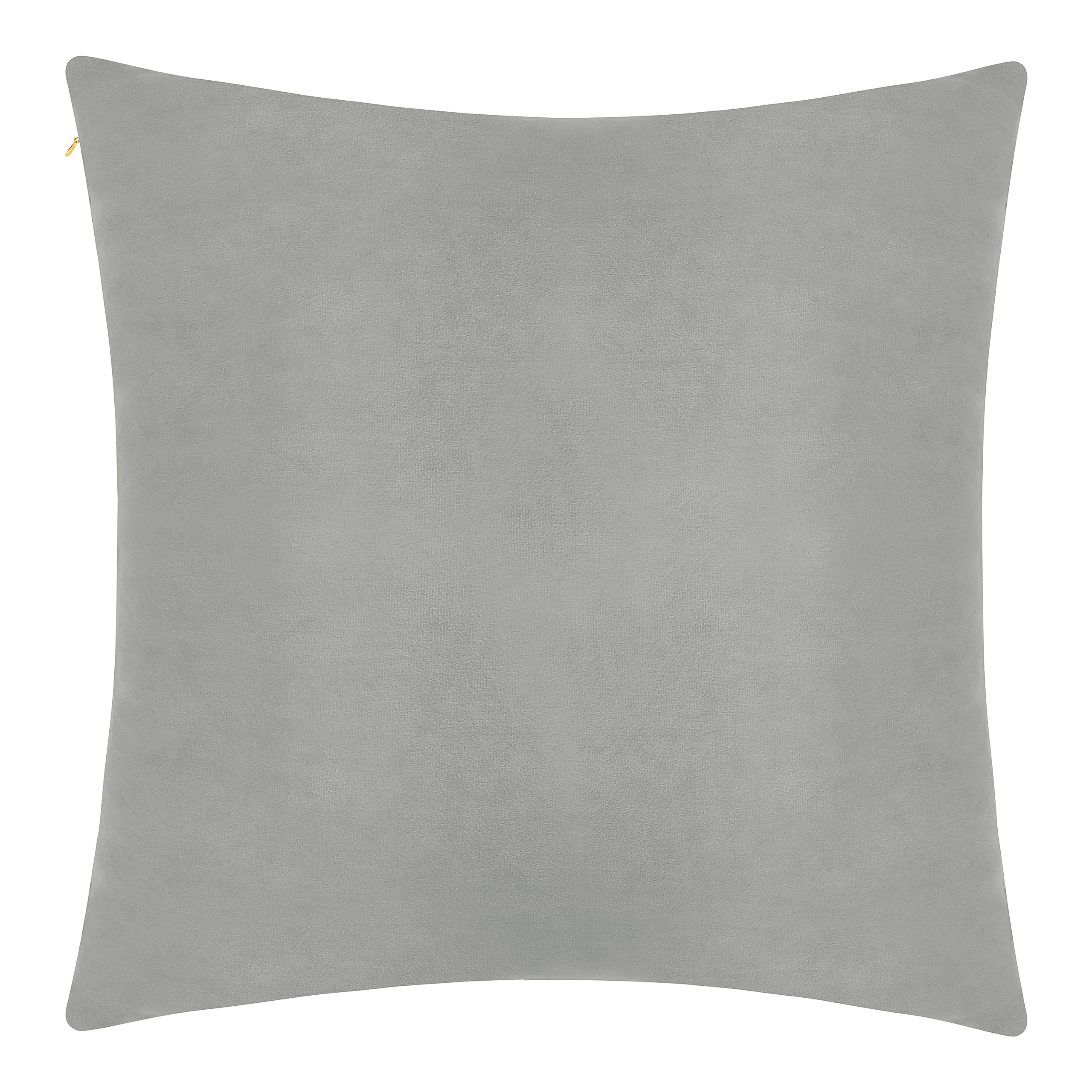 Pack of 1 Velvet Decorative Throw Pillow Cover 20x20 Inches, Cushion Cover Set for Home Sofa, Couch, Bedroom, Living Room, Soft and Breathable Fabric, Hidden Zipper (Dark Grey, 20" x 20")