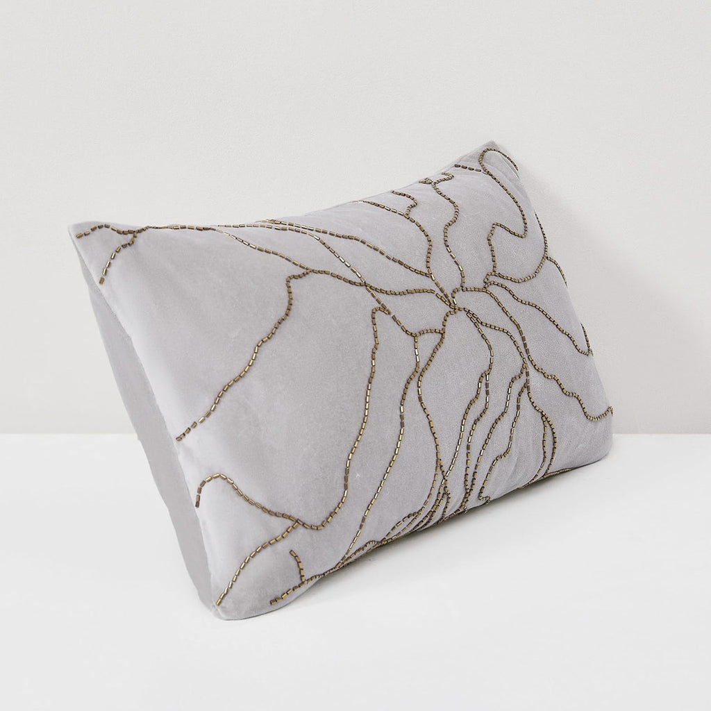 Lush Decor Roots Velvet Decorative Pillow Cover Single 12" W x 22" L Gray - 12x22 Pillow Cover - Luxury Throw Pillows for Bed, Couch or Chair - Luxury Home Decor