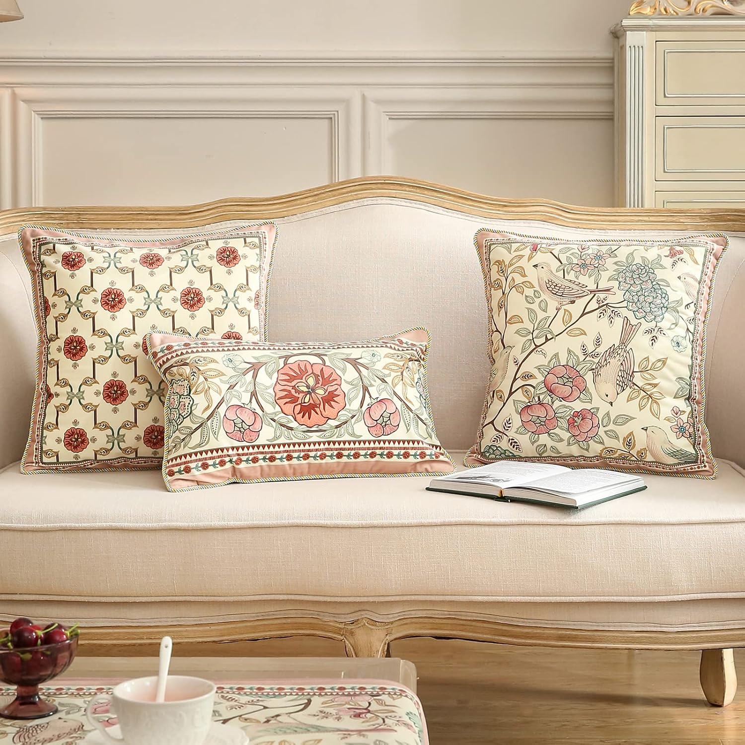patdrea Velvet Euro Sham Decorative Throw Pillow Covers Set Soft Durable Cushion Cases Pillowcase for Couch Bedroom Car Living Room 4 PCS
