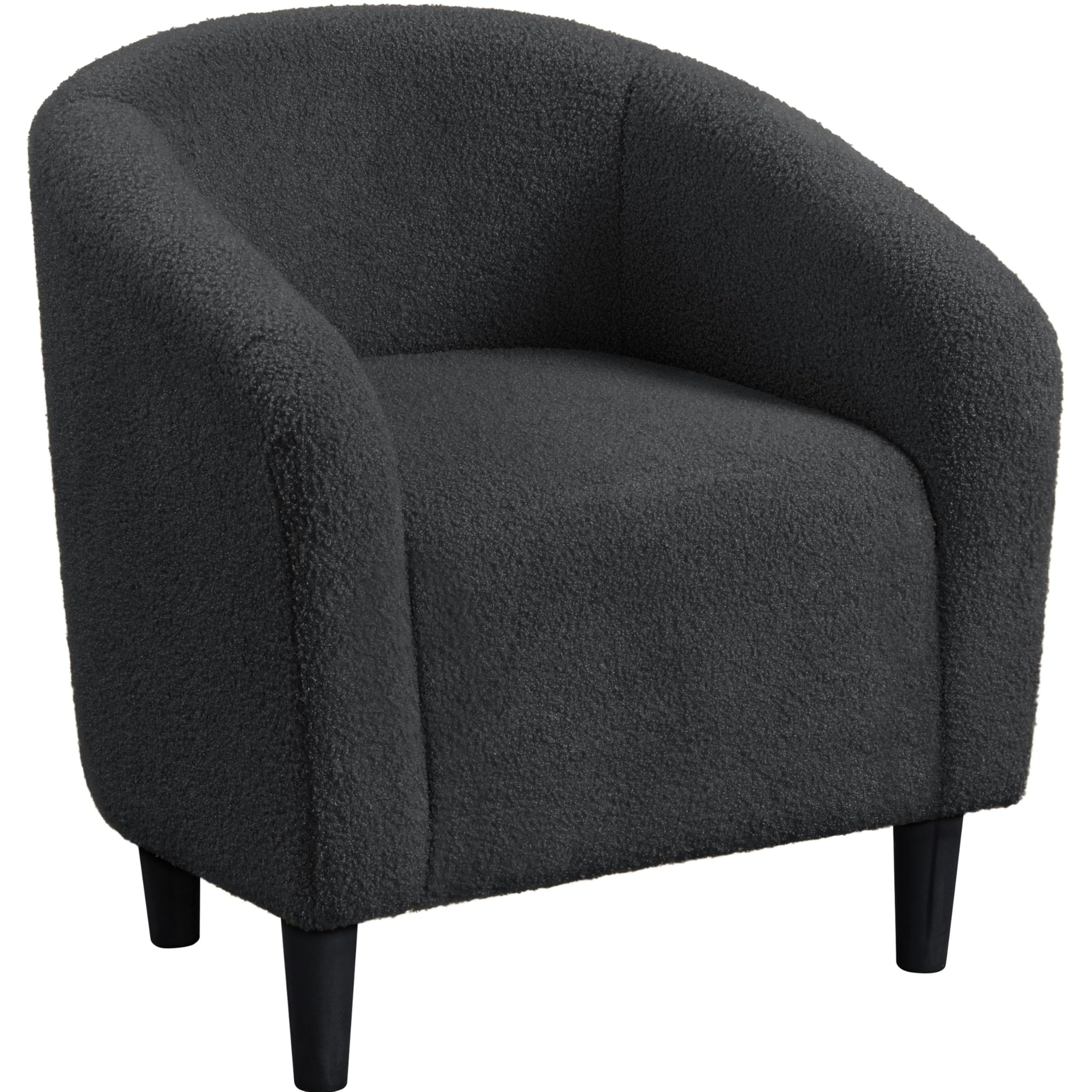 Yaheetech Velvet Club Chair, Modern Tufted Accent Chair with Armrest, Upholstered Barrel Chair with Solid Legs for Living Room/Bedroom/Study/Waiting Room, Navy Blue