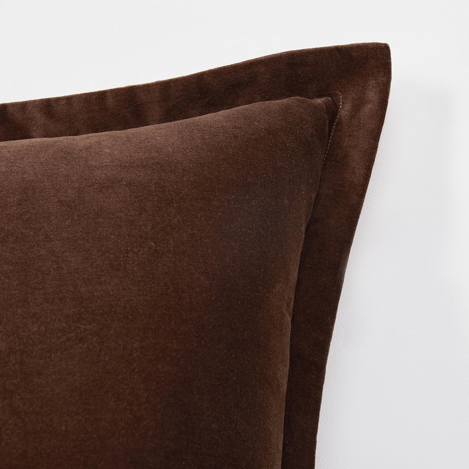 Lush Decor x Chuks Collins Terran Velvet Euro Sham Cover Single 26" W x 26" L Brown - Velvet Throw Pillow - Euro Pillow Covers - Glam Decorative Pillows for Bed - Luxury Home Decor