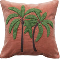 Creative Co-Op Tropical Embroidered Velvet Pillow, Multicolor