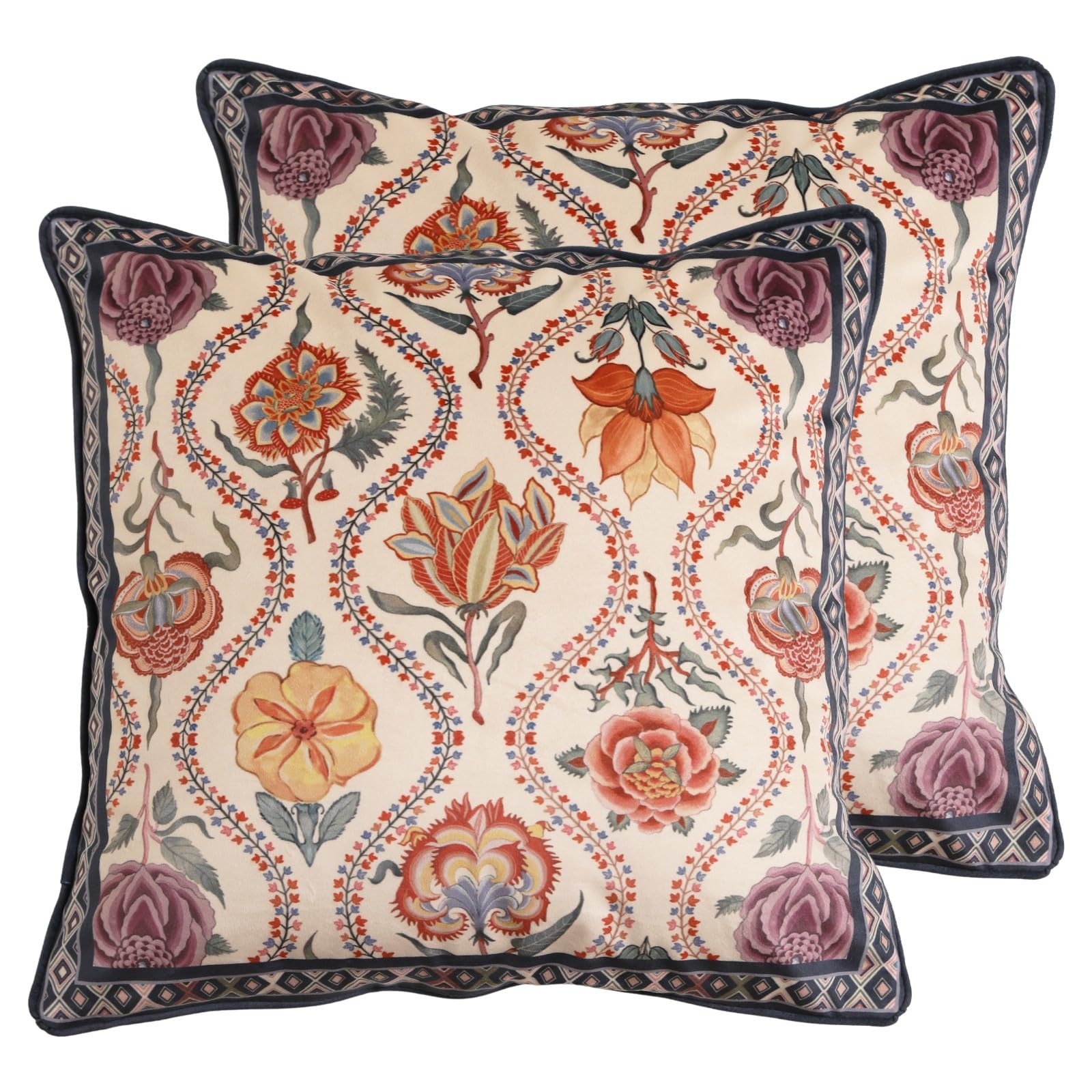 bilin gaier Designer French Square Velvet 18X18 Pillow Cover for Couch Set of 2,Soft and Wrinkle-Free Pillow Case Standard Size,Long Lumbar Throw Pillow Cover Home Decor Sofa Bedroom Living Room