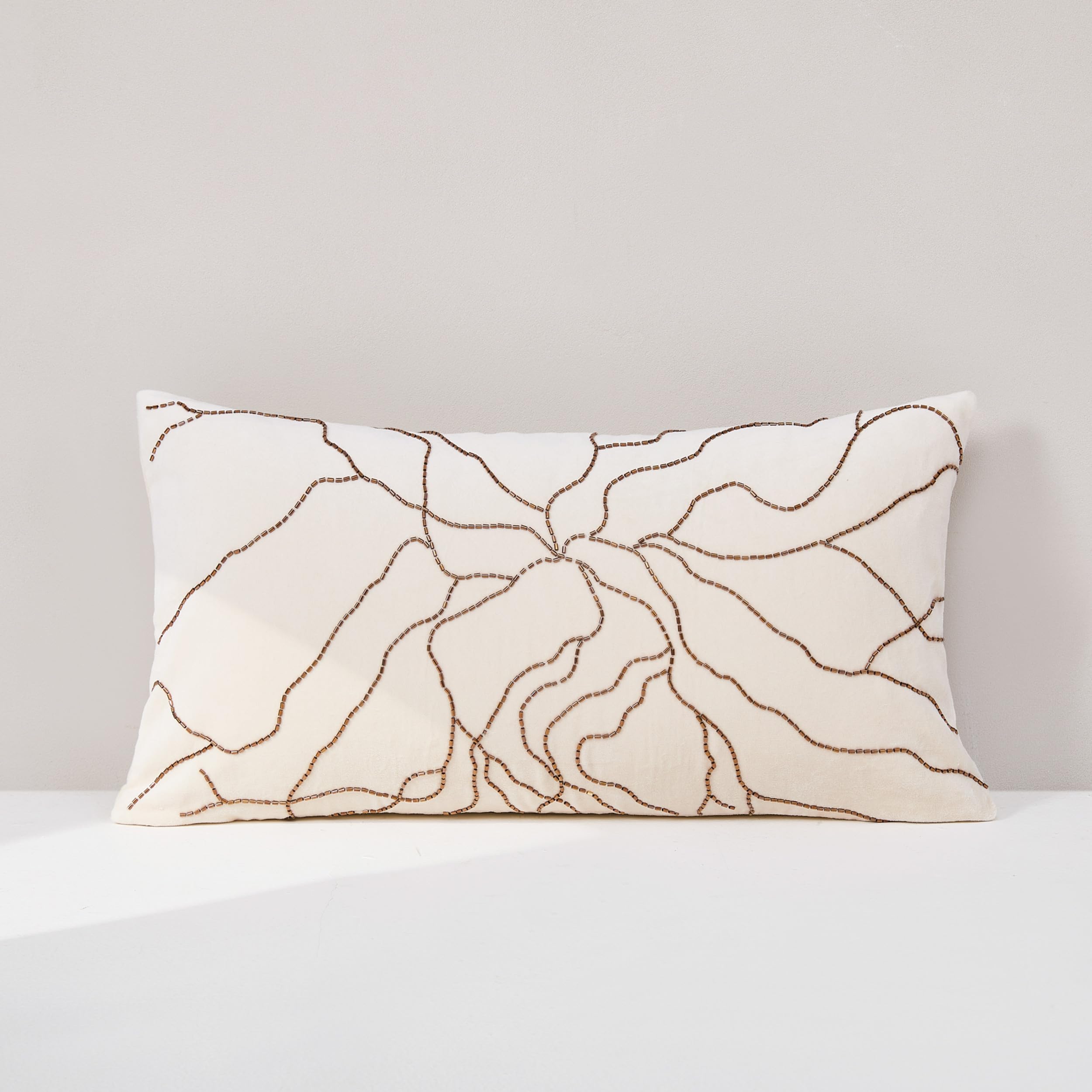 Lush Decor Roots Velvet Decorative Pillow Cover Single 12" W x 22" L Gray - 12x22 Pillow Cover - Luxury Throw Pillows for Bed, Couch or Chair - Luxury Home Decor