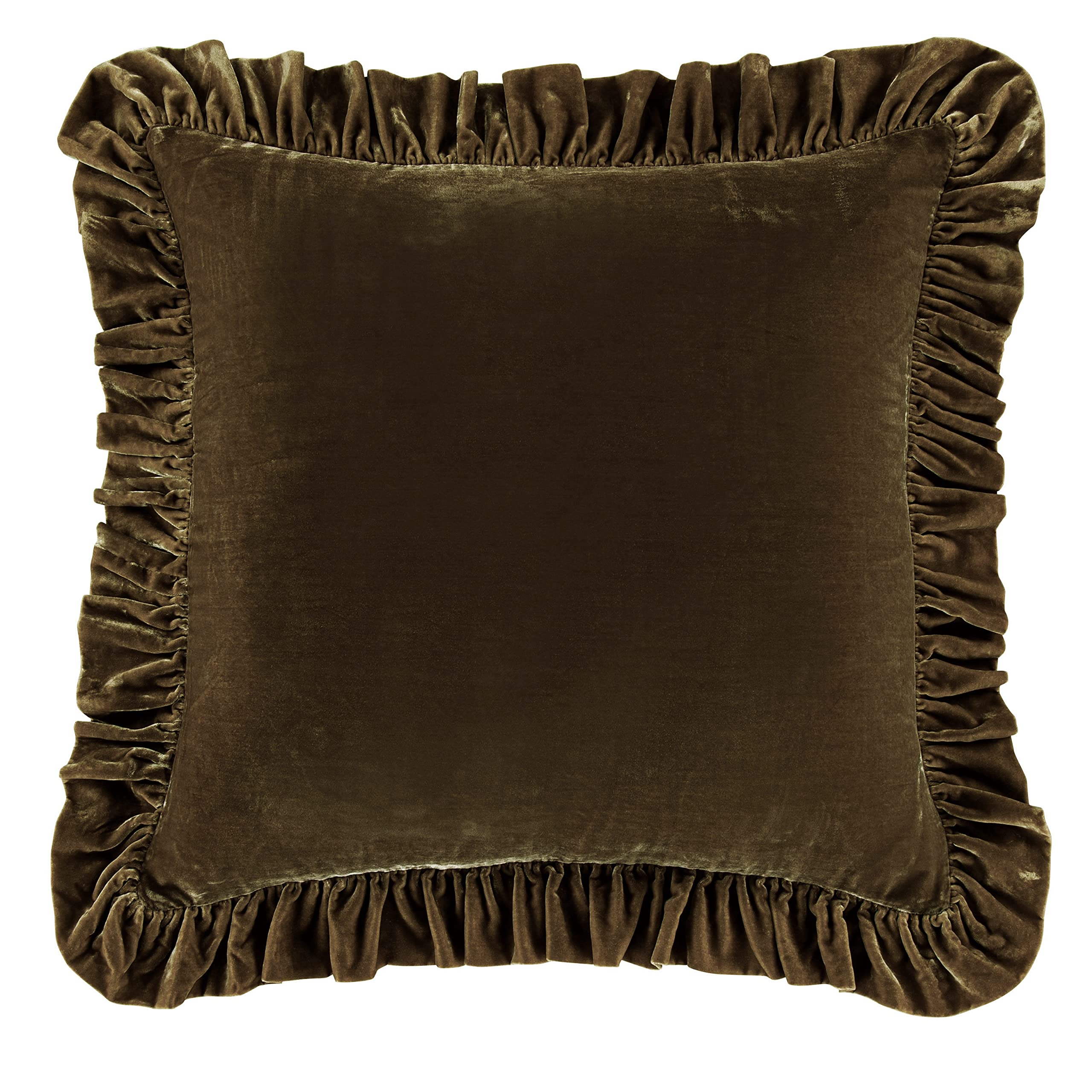 HiEnd Accents Stella Faux Silk Velvet Euro Sham Pillow Cover, 27x27 inch, Dusty Rose, Romantic Western Modern Traditional Style Luxury Bedding