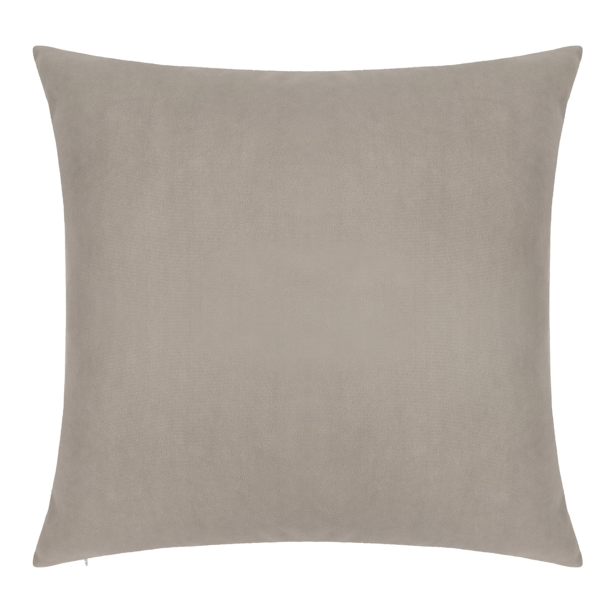 Pack of 1 Velvet Decorative Throw Pillow Cover 20x20 Inches, Cushion Cover Set for Home Sofa, Couch, Bedroom, Living Room, Soft and Breathable Fabric, Hidden Zipper (Dark Grey, 20" x 20")