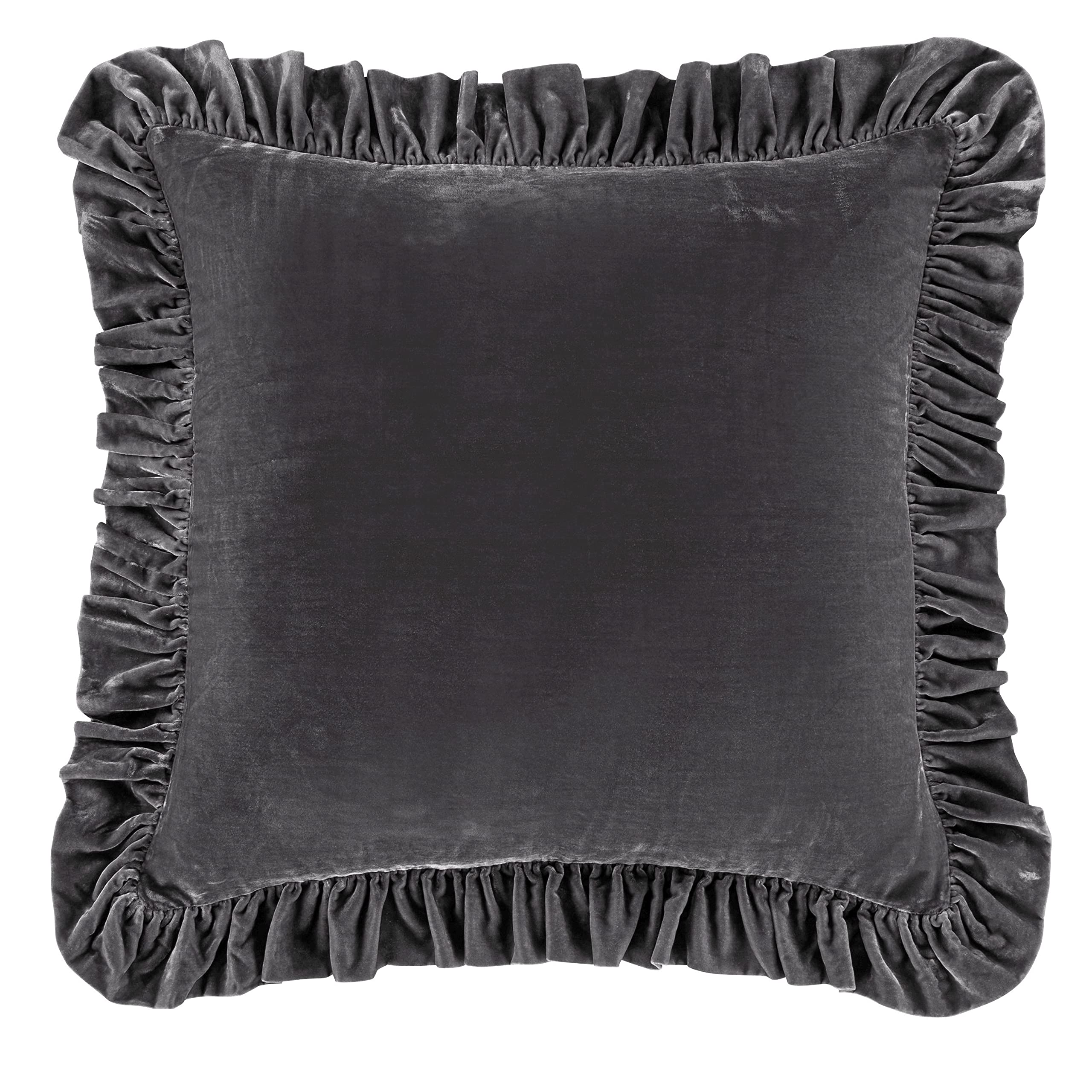 HiEnd Accents Stella Faux Silk Velvet Euro Sham Pillow Cover, 27x27 inch, Dusty Rose, Romantic Western Modern Traditional Style Luxury Bedding