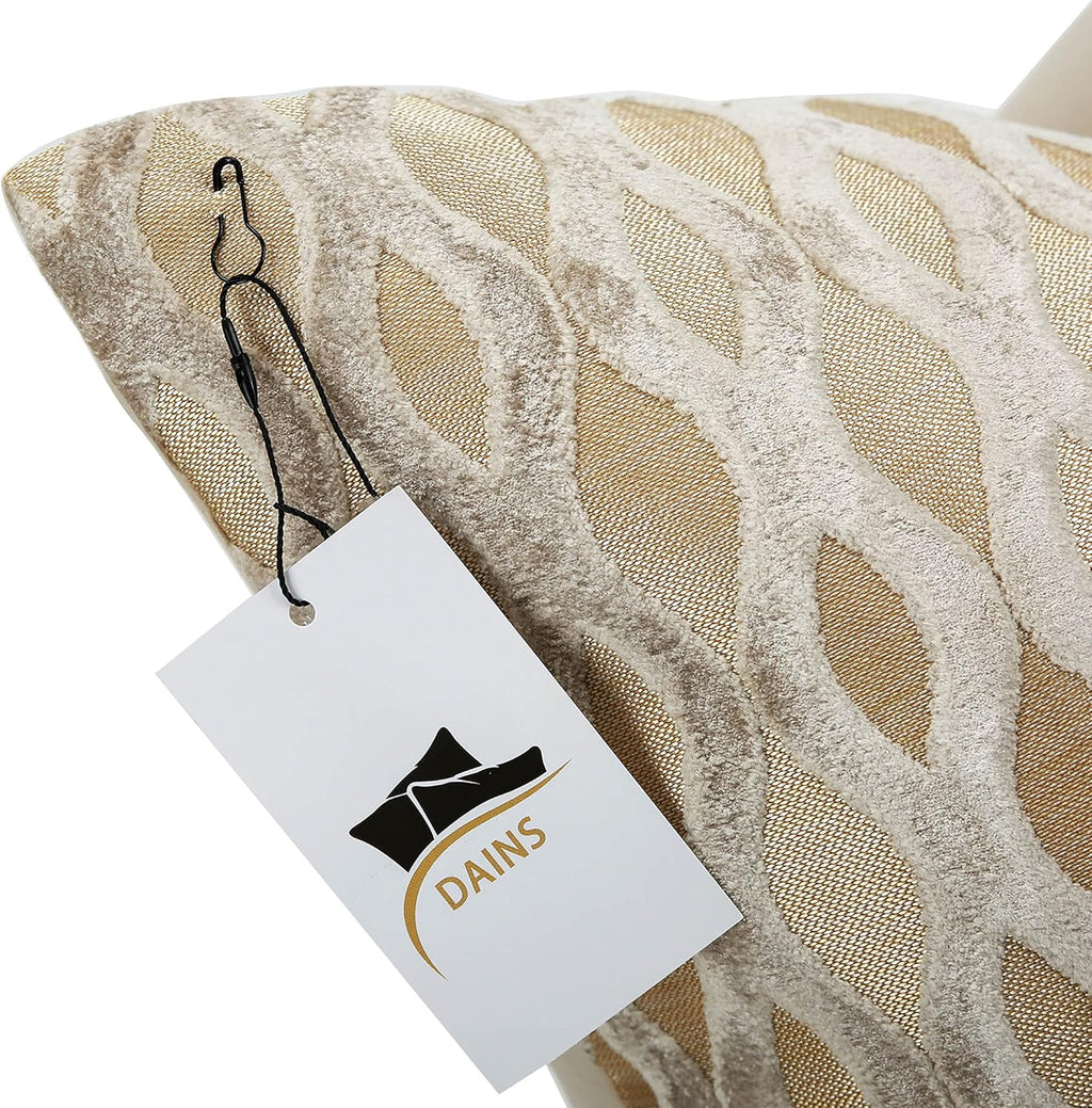 22x22 Beige Pillow Covers, Gold Cushion Throw Velvet Covers ,Velvet Beige Gold Square Modern Style for Living Room, Couch, Sofa, Bed, Chair, Cover Pillow Cover for Couch Bed and Chair (No Insert)