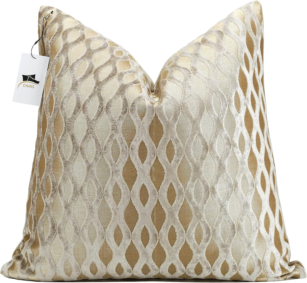 22x22 Beige Pillow Covers, Gold Cushion Throw Velvet Covers ,Velvet Beige Gold Square Modern Style for Living Room, Couch, Sofa, Bed, Chair, Cover Pillow Cover for Couch Bed and Chair (No Insert)